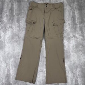 Prana Sage Convertible Pants Womens 10 Brown Hiking Relaxed Fit Straight Leg